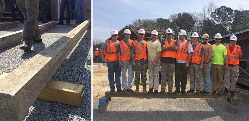 Building Science Students Compete in Concrete Beam Competition