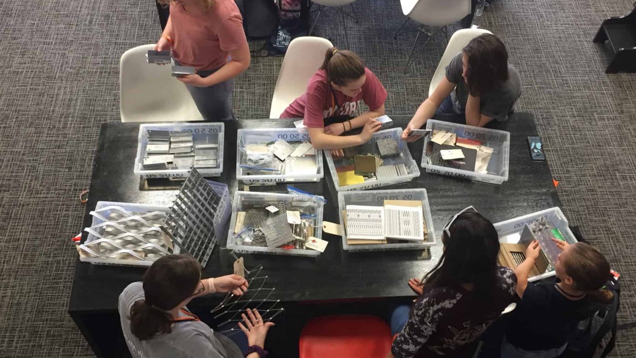 High School students working on a project at Building Science Summer Camp