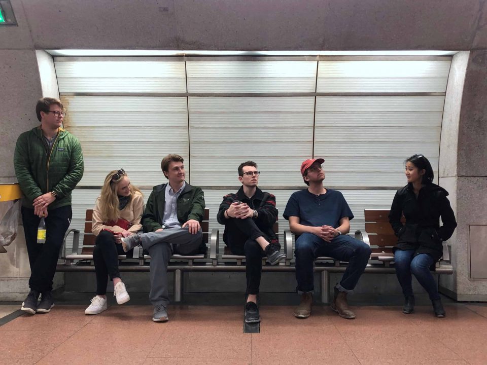 students waiting for the metro