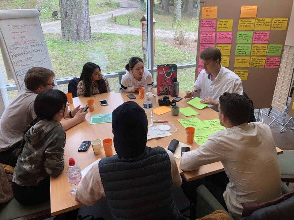 Students working