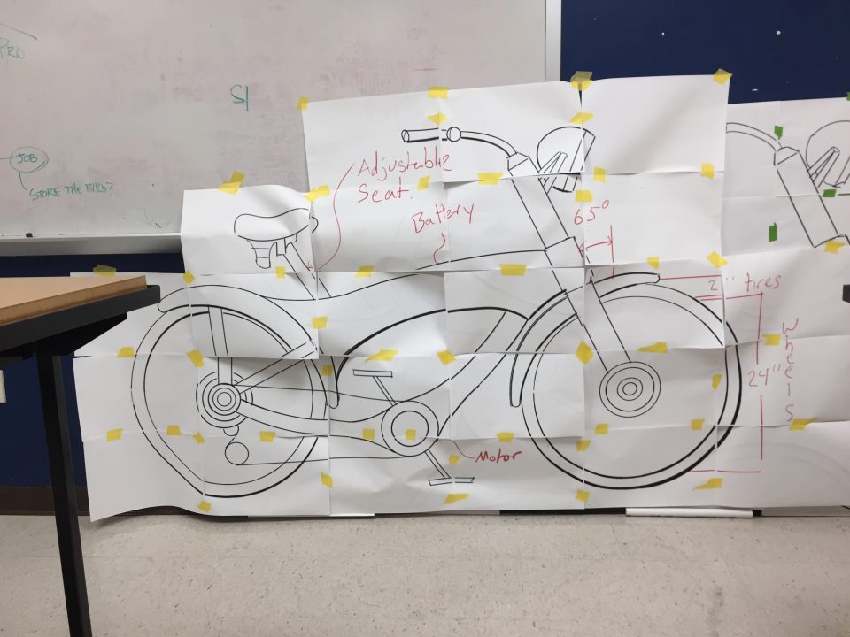 e-bike design on wall