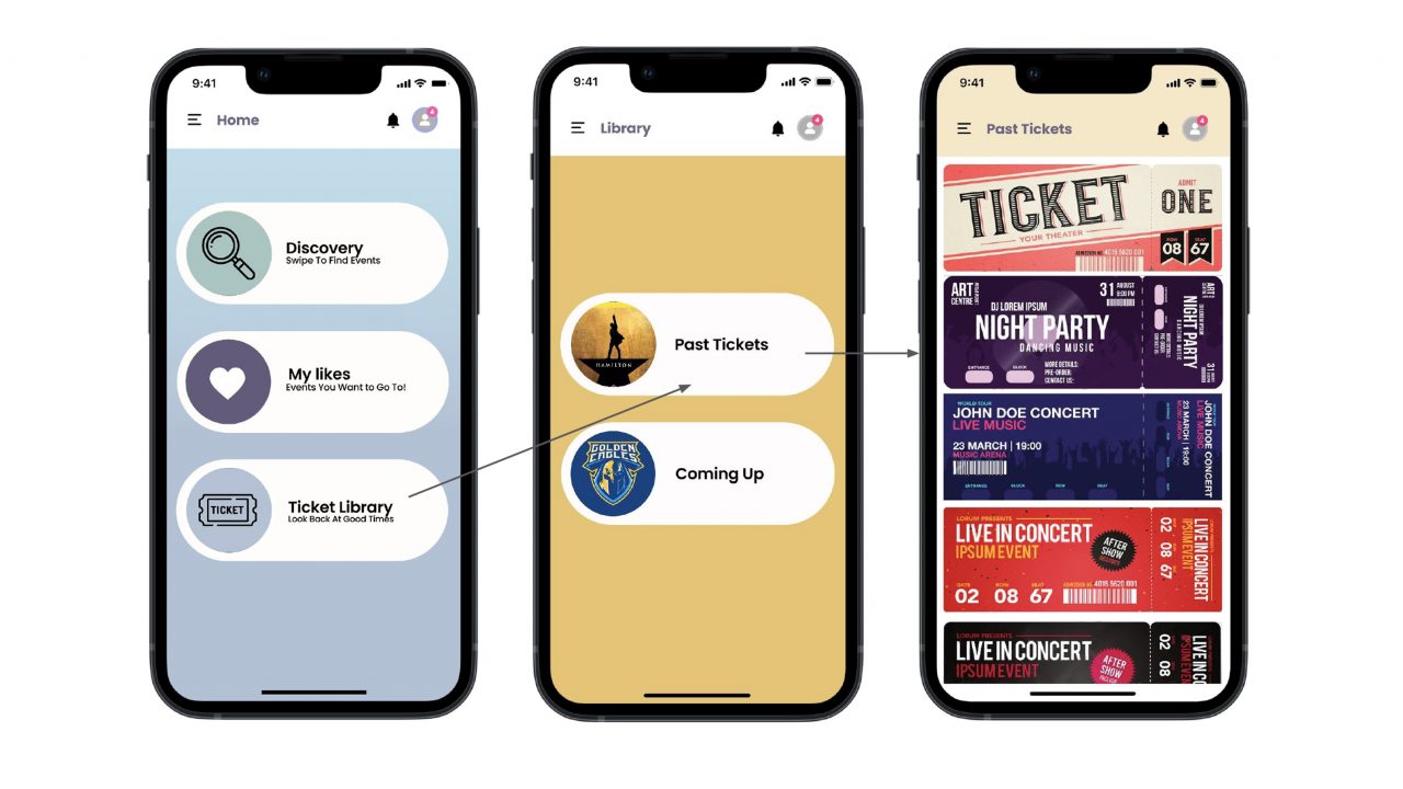 "Event Match" app design