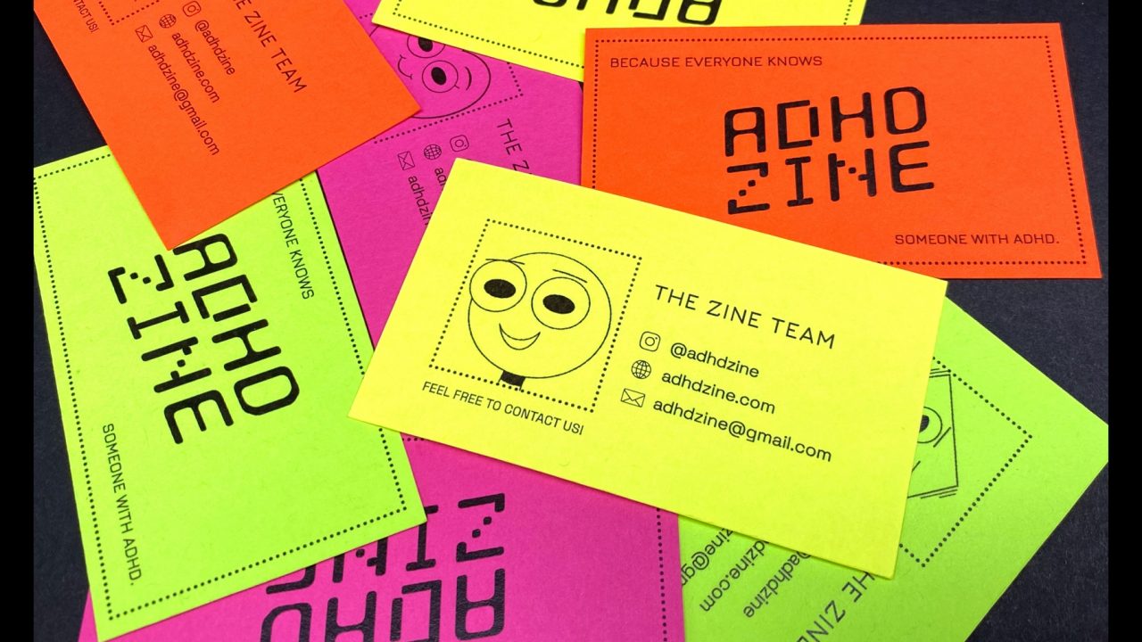 ADHD Zine Business Cards by Frances Carlisle
