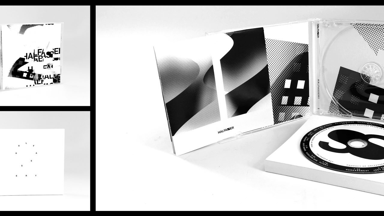 Packaging for CD format, designed with pacing, scale and contrast in mind.