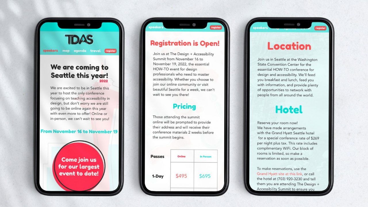 The Design + Accessibility Summit Mobile Website by Samantha Osburn