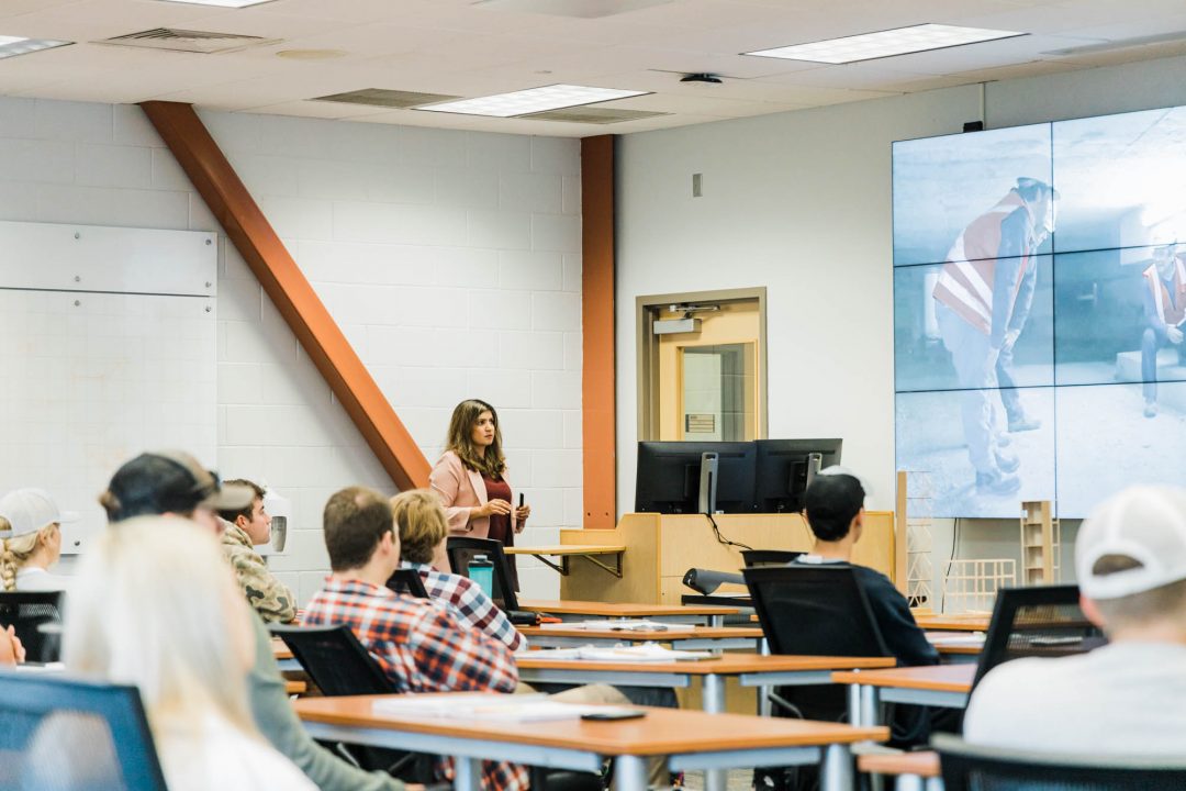 BSCI Faculty Amna Salman lectures to undergraduate building science students