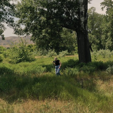 Maggie Brand '21 '24 on the floodplain