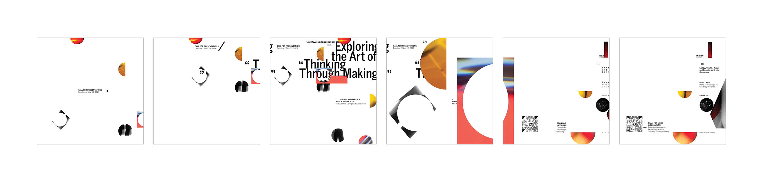Animated poster design for "Creative Encounters: Exploring the Art of 'Thinking Through Making'" by Courtney Windham and Mario Bocanegra