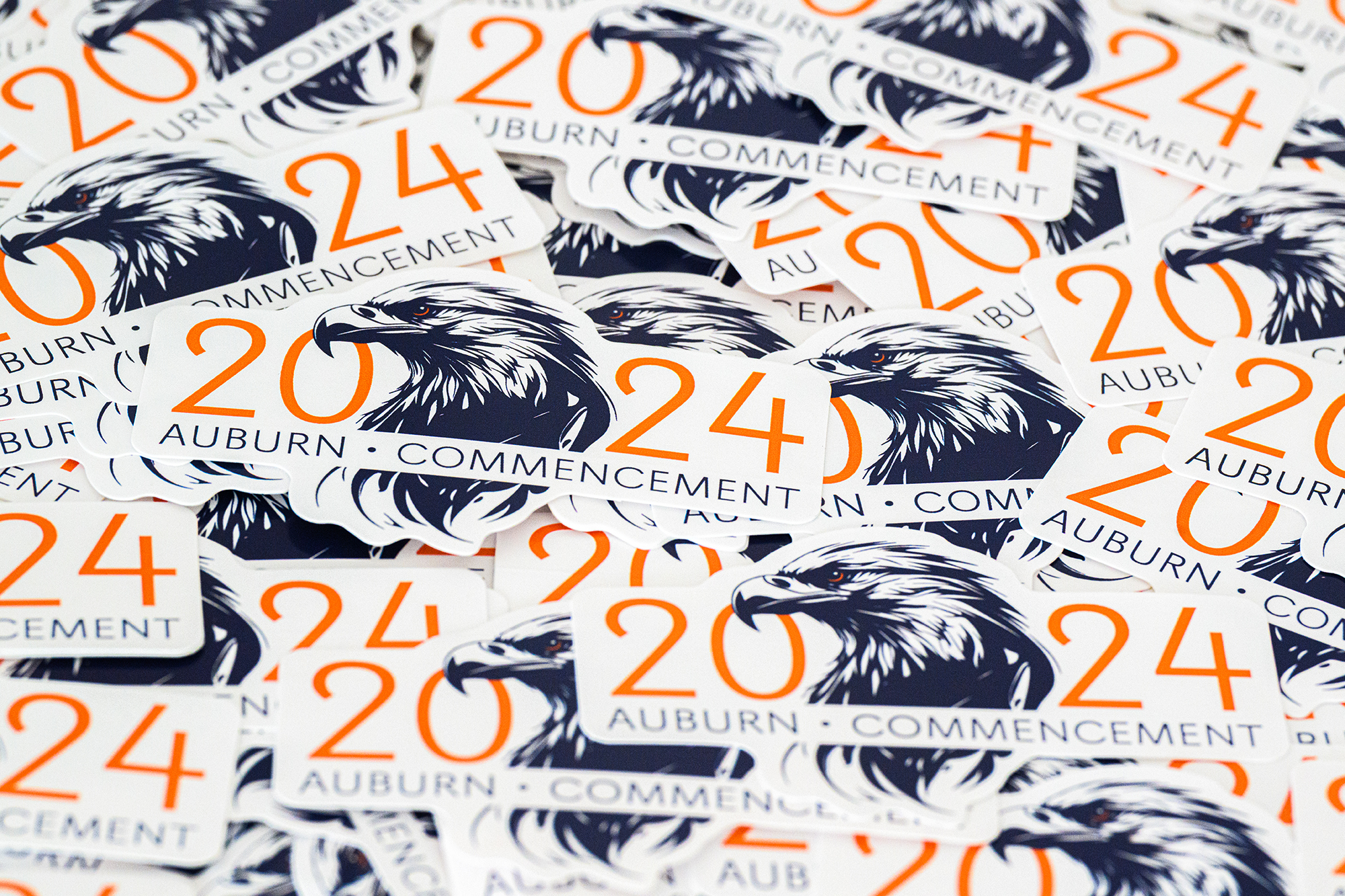 Stickers for Auburn University's 2024 commencement ceremonies