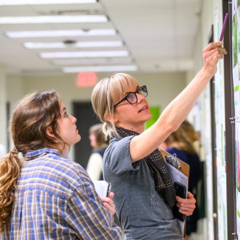 Professor Gwen Cohen instructing a student