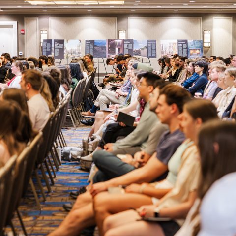 a crowd of students at the 2025 Bob & Sherry Distinguished Lecture