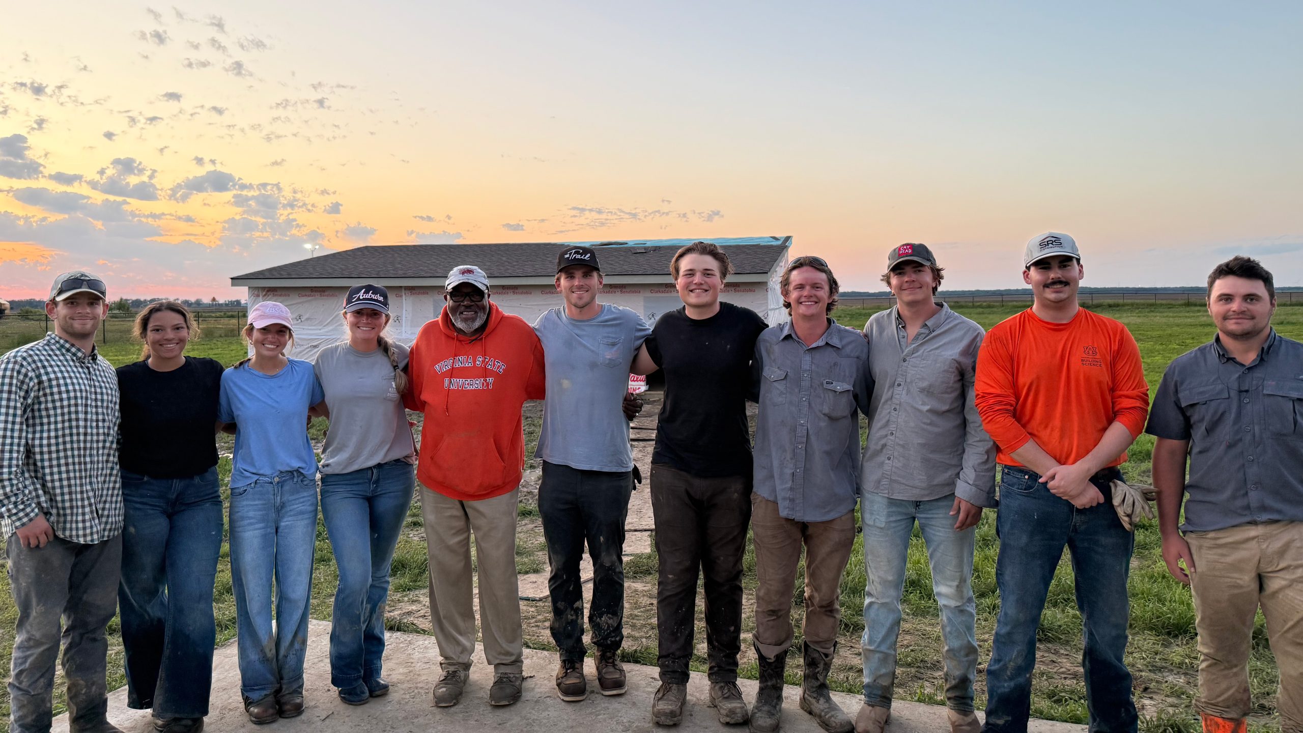Singleton (second from the right) participated in a service-learning project in Jonestown, Miss.