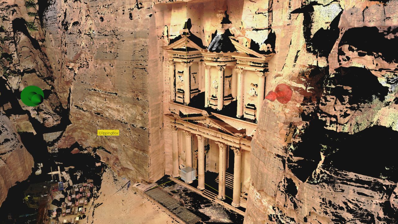 The scan constructs a digital model of the Petra Treasury.