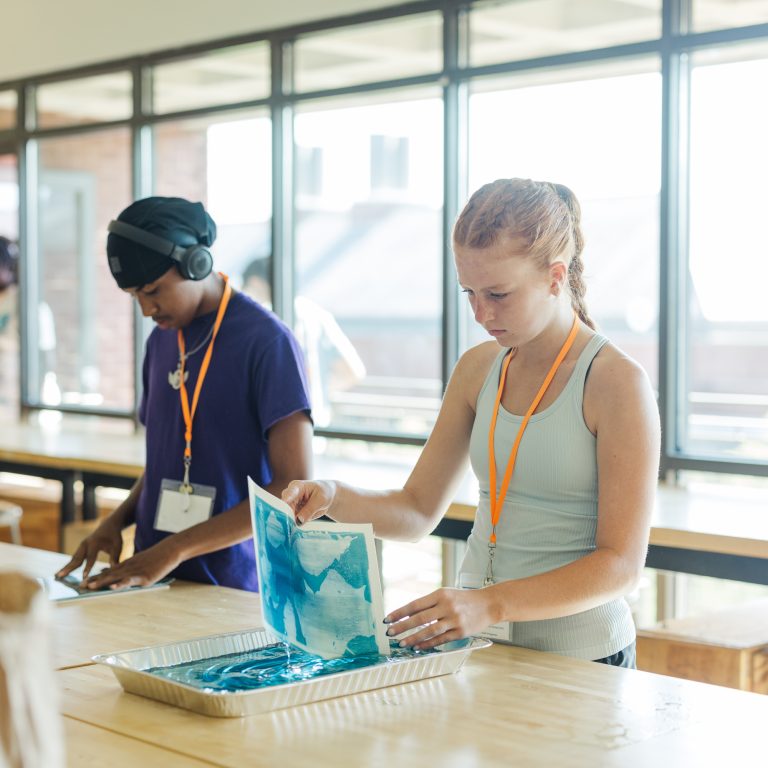 Using on of the oldest photographic printing processes, the students created figure-ground images of leave they collected.