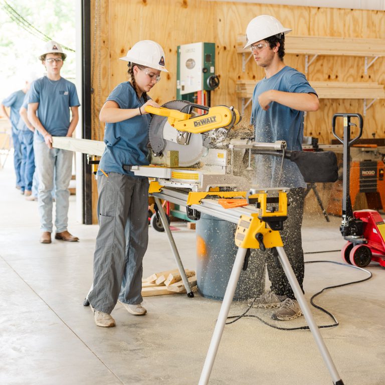 Campers in the Building Science sessions got to try their hands with some power tools.