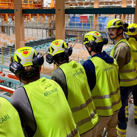 The students toured the Södra CLT mill in Gothenburg, Sweden.