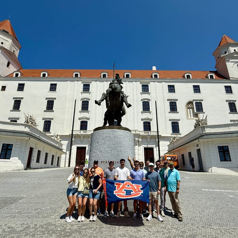 In addition to new construction, the students took in historic sites like the Bratislava Castle in Slovakia.