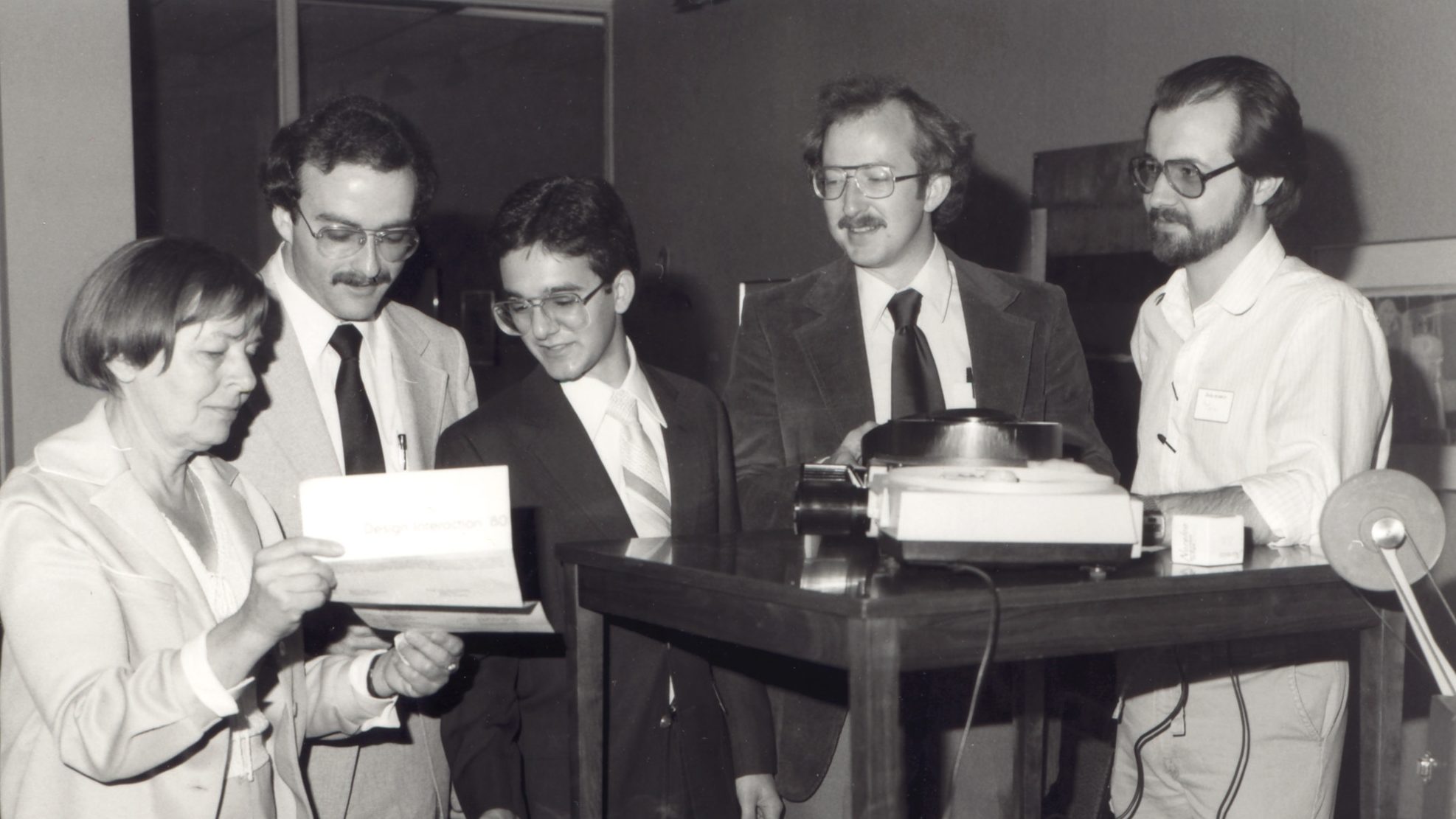 Eva Pfeil (left) taught in the Industrial Design program from 1962 until 1988, mentoring Randy Bartlett (second from left) when he was a student. 
