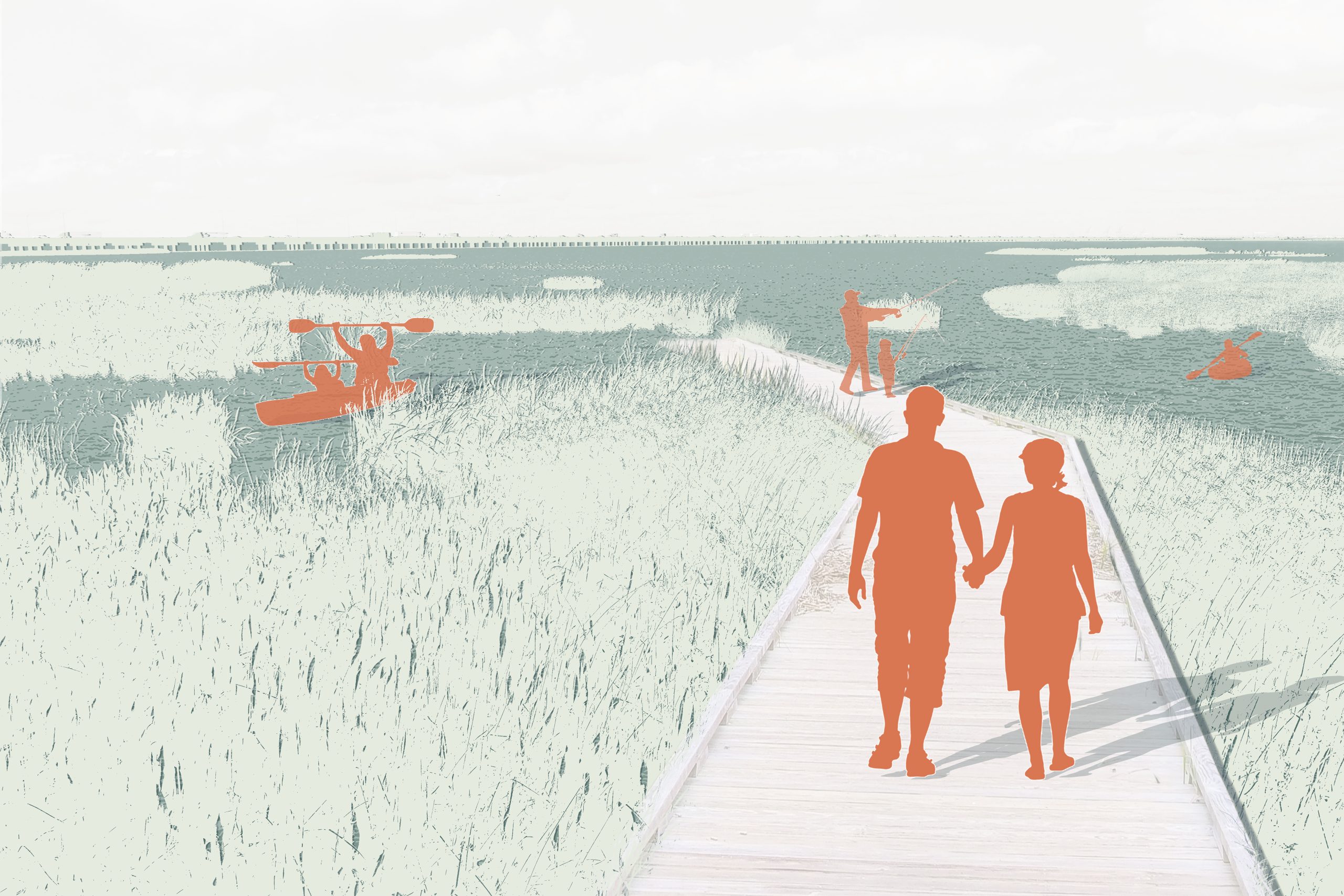 The students tested schemes for recreation along the waterfront.