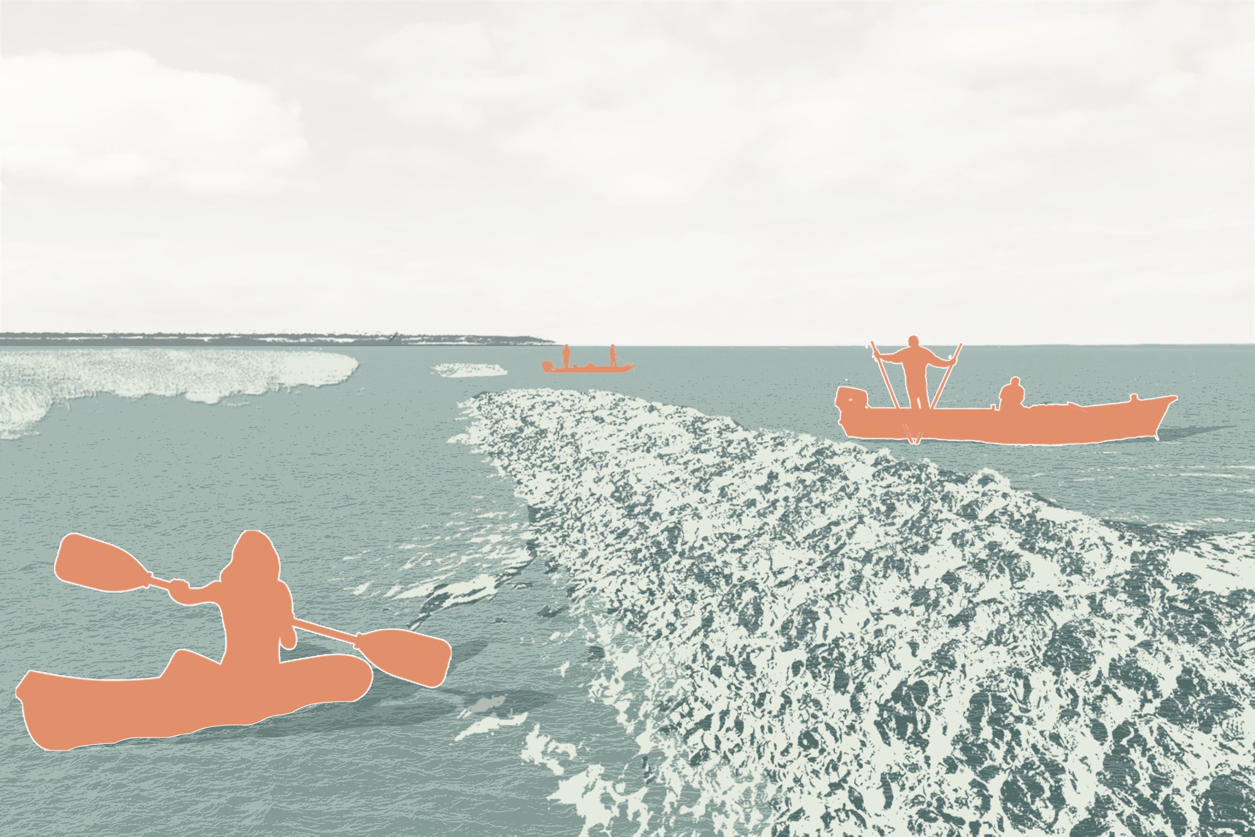 The levees foster an environment appropriate for oyster harvesting.