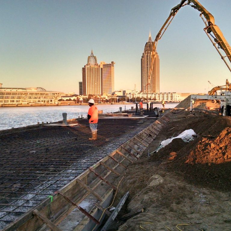 Radcliff Contractor expanded the pier for Austal USA in Mobile in 2021. 
