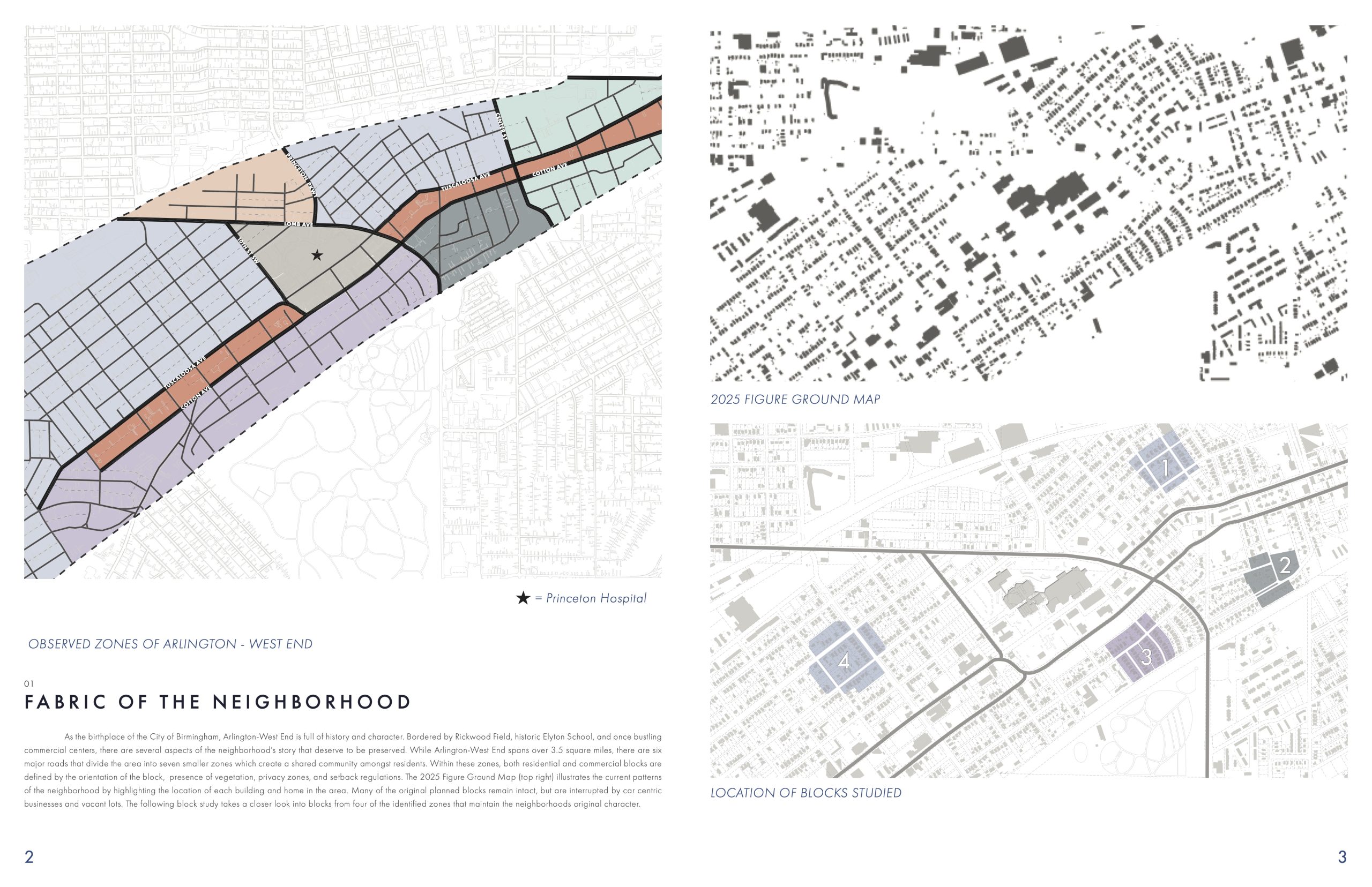 Interns observed the zones of Arlington's West End in relation to Princeton Hospital.