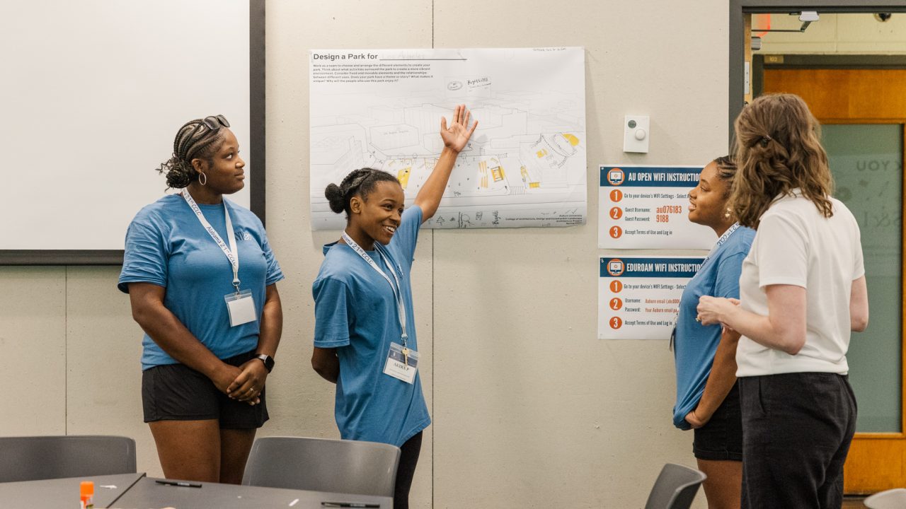 The workshop gives the students an opportunity to practice public speaking.