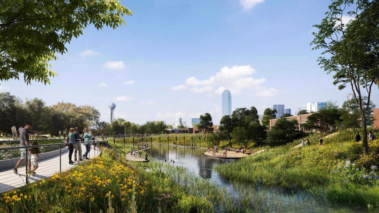 The project will give Dallas residents a place to explore both infrastructure and the natural environment in a large urban setting. | Image courtesy of Studio Outside
