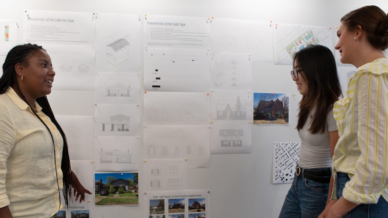 (left to right) Fifth-years Denae-Innis, Haeseul Cho, Emily Watson and are among students selected as interns by Poole & Company Architects