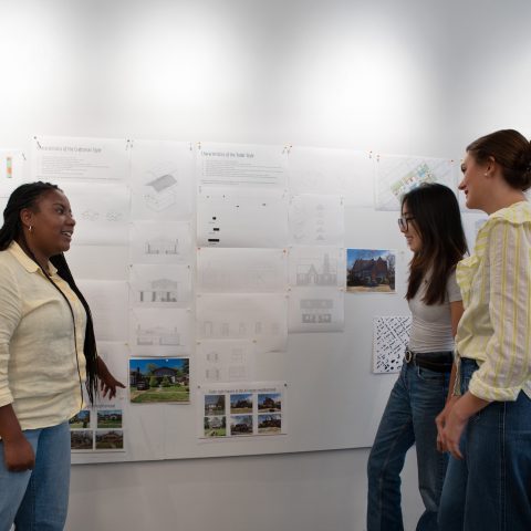 (left to right) Fifth-years Denae-Innis, Haeseul Cho, Emily Watson and are among students selected as interns by Poole & Company Architects
