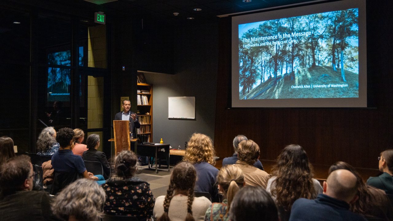 University of Washington professor Chadwick Allen gave the keynote address entitled "The Maintenance is the Message."
