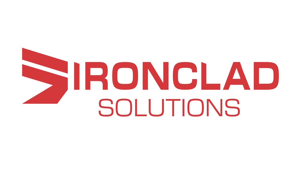 The logo for Ironclad Solutions features the company name in bold red text with a stylized geometric design on the left.