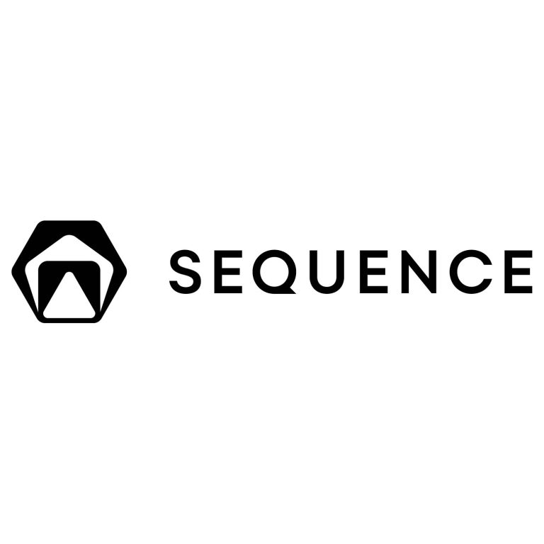 Black geometric icon next to the word SEQUENCE in bold, uppercase letters on a white background.