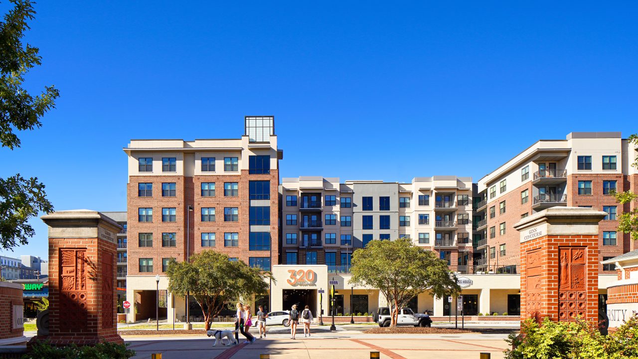 Juneau Construction completed 320 West Mag—one of Auburn University's off campus student housing options—in 2021.